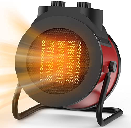 Elevoke Space Heaters for Indoor Use, 1500W PTC Electric Heater with 90°Adjustable Angle, Fast Safety Heat, Small Portable Heater for Office Home (Red)