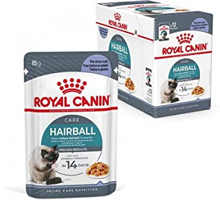 Royal Canin FCN Hairball Care Jelly | 12 x 85 g | Alleinfuttermittel für ausgewachsene Katzen (feine Stückchen in Gelee) | Kann zur Verringerung der Bildung von Haarballen beitragen
