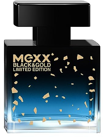 Mexx Black & Gold Limited Edition Man Eau de Toilette, holzig-fruchtiger Herrenduft, 30ml