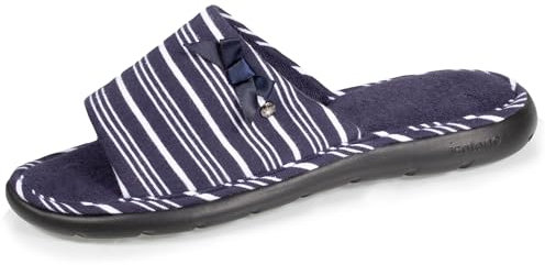 Isotoner Chaussons pantoufles Mules ouvertes femme très confortables, en jersey bio