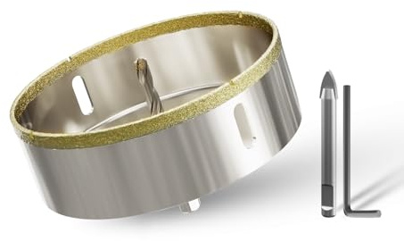 CSOOM 120 mm glasborr, hålsåg med 2 x centreringsborr, borrkrona, kakelborr för glas, kakel, keramik, marmor, kalksten