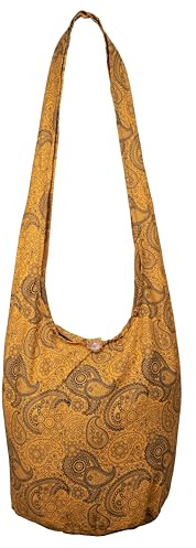 CCcollections Damen Schultertasche für tägliche Essentials – Pure Baumwolltasche zum Einkaufen, leicht & langlebig – Recycelbare stylische Stofftasche mit lebendigen Prints (Paisley-Turmeric Yellow)