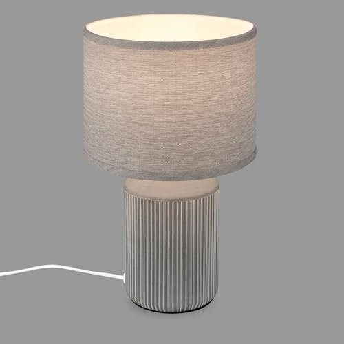 BRILONER - Lampada da tavolo con paralume in tessuto, interruttore cavo, base in ceramica, lampada da comodino, lampada da tavolo, lampada decorativa corridoio, lampada da ufficio, lampada da lettura