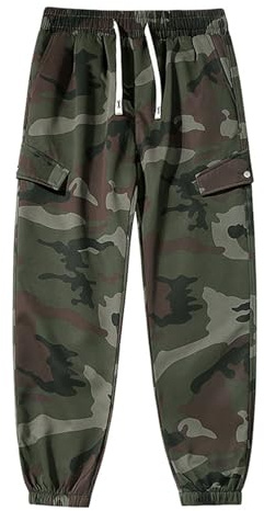 Foweknow Pantaloni da jogging termici da uomo, mimetici, invernali, da uomo, imbottiti, classici, slim fit, spessi, caldi, da uomo, semplici, per il tempo libero, Ag., M