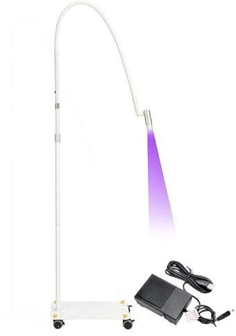 Hoiaost Wimpernlicht Für Wimpernverlängerungen, 5-W-Led-Wimpernverlängerungs-Nagel-Tech-Klebelampe, Mit Fußpedalsteuerung/Kleber Härtet In 2–3 Sekunden Aus/Einstellbare Spotgröße,White