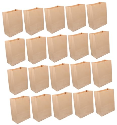 MAGICLULU 20 Stück Kleine Kraftpapiertüten für Snacks Braun aus Umweltfreundlichem Kraftpapier Praktisch für Aufbewahrung und Hausgebrauch