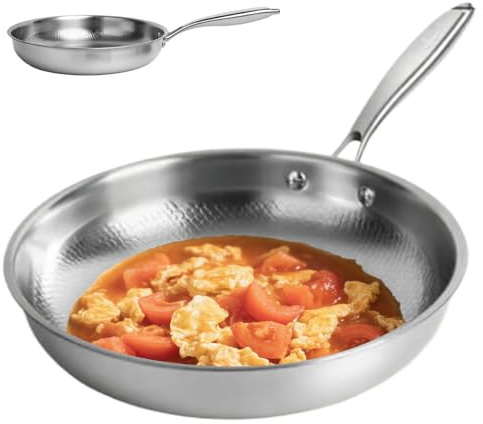Sartén Para Freír - Utensilios de Cocina Antiadherentes | Cacerola de Titanio Martillado para Saltear,Para Cocinar En Estufa Tortilla Desayuno Huevos Pescado Filete