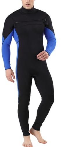 Muta in neoprene da 3 mm con cerniera frontale, per immersioni e surf, per uomini e donne, XL, colore: nero/blu