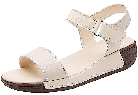 Uwdiohq Zapatillas Frescas Para Mujer, Blanda, Antideslizantes, Resistentes Al Desgaste, Chanclas Planas La Playa, Sandalias Mujer Negra (White, 39) Rehabilitación Beach Sandals For Women