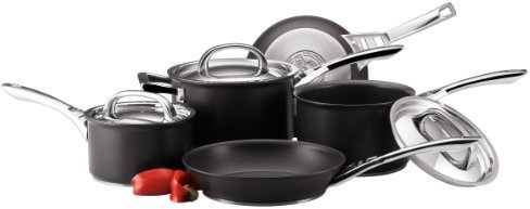 Circulon Infinite Induction Hob Pan Set of 5 - Non Stick Pots and Pans Sets with Stainless Steel Lids & Handles, Premium Dishwasher Safe Cookware, Black