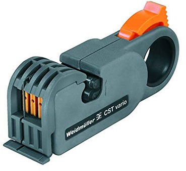 Weidmüller Abmantelwerkzeug CST VARIO (für Coaxialkabel + Datenleitungen Ø 2,5-8 mm, inkl. 3 Messereinsätze, max. Gesamtabisolierlänge 17 mm) 480876