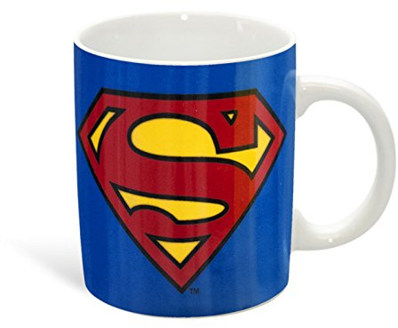 Superman LOGOSHIRT - Porzellan Tasse - DC Comics - Superman Logo Kaffeebecher - blau - Lizenziertes Originaldesign, 1 Stück (1er Pack)