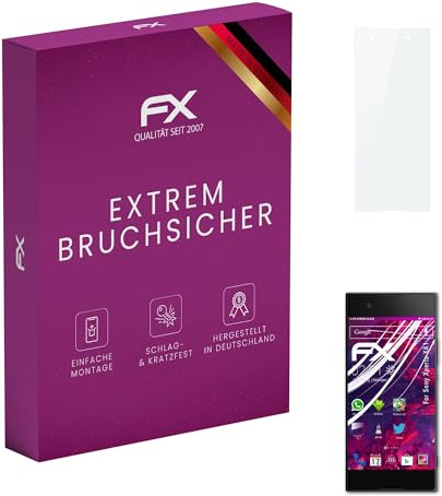 atFoliX Protection Écran Film de verre en plastique compatible avec Sony Xperia XA1 Verre film protecteur, 9H Hybrid-Glass FX Protection Écran en Verre trempé de plastique