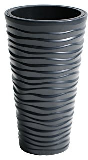 Prosper Plast DPSA400-S433 Lot de 12 Pots de Fleurs Fins Sable Anthracite 39 x 75 cm