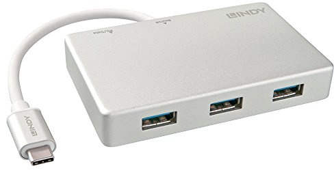 LINDY 43092 3 Puertos USB 3.1 Tipo C Hub con USB Power Delivery, Blanco
