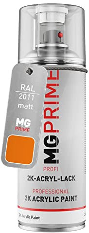 MG PRIME RAL 2011 Arancio profondo/Deep orange opaco Bomboletta a spruzzo con acrilico 2K 400 ml ad asciugatura rapida