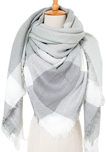 Katutude Damen Winterschal Quadratisch Karo Schal Deckenschal Wollschals, Weich Warm halten Winterschal Herbstschal Poncho, Schal Kariert Damen Herren