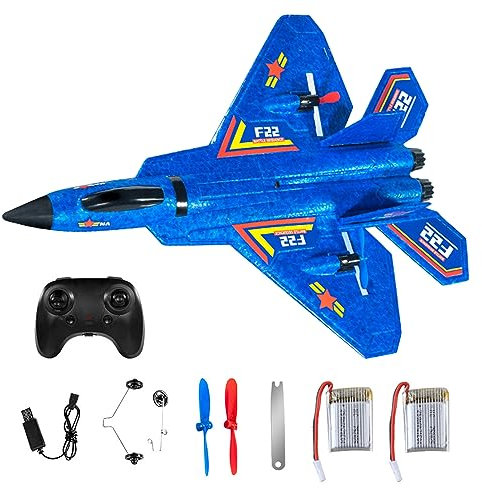 Fivtsme F22 RC, Avion Télécommandé de Chasse, Radiocommandé Extérieur, 2,4 GHz, Pour Adultes, Enfants, Garçons, Débutants