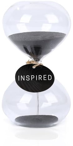 GNEGNI LIFE Sanduhr, 60 Minuten Sanduhr, Schwarzer Sand, Glas Deko Sanduhren, 1 Stunde - Große Sanduhr für Zuhause, Schreibtisch, Klassenzimmer, Büro, Hochzeitsdekoration