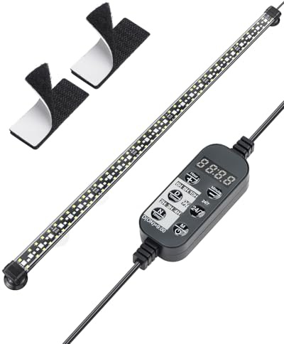 Pawfly LED akvarielampa 24/7 full spektrum lysrör med flerfärgade lysdioder med G/N-läge, monokroma effekter, timer och ljusstyrka justerbar