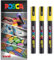 Posca - Pennarello indelebile a base d'acqua – uso multi superficie – PC-3M – Confezione da 3 penne in astuccio – giallo