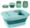 Collapsible Foot Spa Bath – Portable Pedicure Bowl & Soaking Basin for Feet – Manual Foot Bath Bucket for Foot Care, Relaxing Feet Soak, and at-Home Spa Treatments – Green