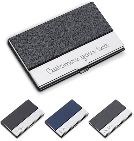 XSTZR Personalisierter Visitenkartenhalter, Individuelle PU-Leder Kartenhülle für Männer & Frauen, Geeignet für Büro, Besprechungen, Täglichen Geschäftlichen Gebrauch (Mittlere Qualität)