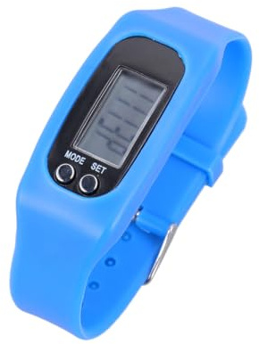 LED Multifunktions Schrittzähleruhr Blau mit Kalorienüberwachung | Elektronische Uhr, Kunststoff Edelstahl Silikon, Modisch für Jugendliche und Senioren