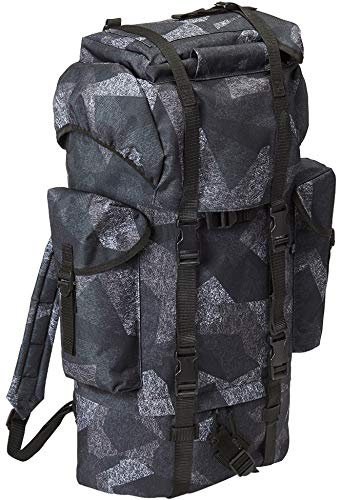 Mochila Brandit BW de 65 litros, ejército alemán, Bw Kampfrucksack, Night Camo Digi.