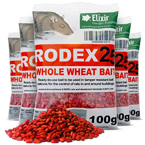 Elixir Gardens Rat Poison 5kg Strongest Available Online 50 x 100g Rodex Sachets