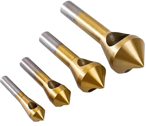 Titan-Senker-Bit-Set, 4-teilig, 90°-Bohrer für Holz und Metall, Hochgeschwindigkeitsstahl-Senkerbohrer-Set