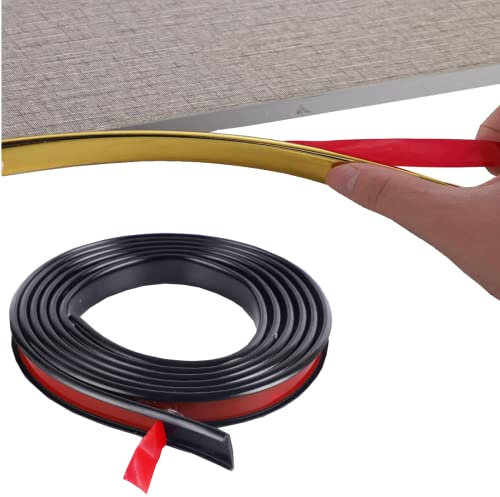 Cinta autoadhesiva para bordes de muebles, banda flexible en forma de U, cinta de bordes para gabinete, madera contrachapada, mesa, armario, protector de bordes de madera (negro, 5 m x 18 mm)