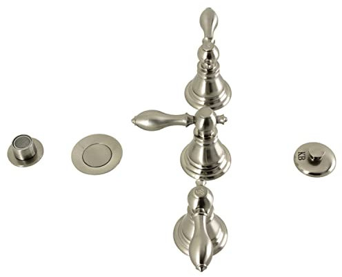 Kingston KB328ACL Three-Handle Bidet Faucet, Brushed Nickel