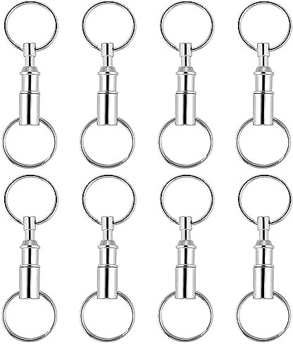 Thinp 8-stück Schlüsselanhänger Mit Schnellverschluss Abnehmbare Schlüsselanhänger Quick Release Keychain Auseinanderziehbarer Schlüsselring Mit Doppel Schlüsselring, für Schlüssel