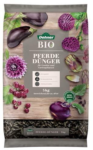 Dehner Bio Pferdedünger, organischer Dünger für Gemüsepflanzen / Gartenpflanzen, aus 100 % Pferdemist, ökologisch wertvoll, 5 kg, für ca. 60 qm, OneSize, bunt