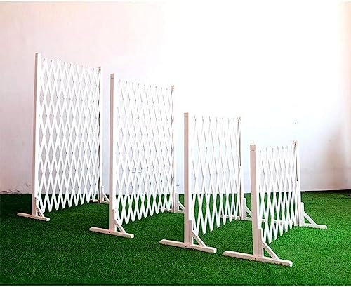 ELzEy Weißer Zaun/Zierzaun für Balkon/Sichtschutzzaun für Garten/Gitterzaun aus Holz/Gitterdekoration/Teleskopgeländer/Zaun für Haustiere (160 x 40 cm)