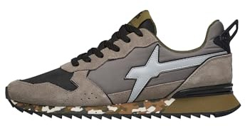 w6yz Sneakers in Tessuto Tecnico e Suede, Grigio-Nero- 43