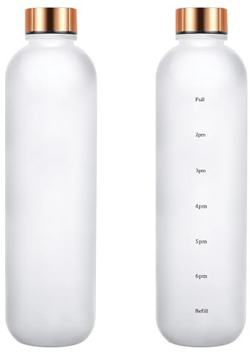 Botella de agua deportiva motivacional de 750 ml, botella de agua con marcador de tiempo de bebida, botella de agua deportiva de boca ancha a prueba de fugas, material Tritan, sin BPA, con correa para