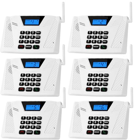SANZUCO Intercoms Wireless for Home Hands Free, 2024 Upgraded Intercom 5300ft with Automatic Answer, 9 Channel Full Duplex Home Intercom System Fit for Hospital Business House(6 Packs White) ﻿