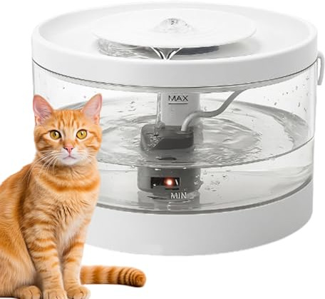 Rrlihjgu Fuente De Agua Para Gatos - Estación De Hidratación Automática para Gatitos | Fuente De Agua Filtro Antisalpicaduras para Interior Casa Multi-Animales Perros Gatos Hidratación Diaria