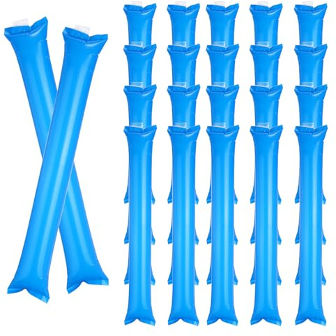 uxcell 24Pcs Thunder Sticks, Thicken Cheering Team Spirit Stick Clapper, Cheerleading Plastic Inflatable Noise Makers for Sporting Events, Dance Party Favors, Concerts, Blue