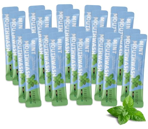 AOOSU Munskölj i resestorlek, 20 x 10 ml muntsköljpåsar, bärbara och engångsbara, perfekt för arbete och resor