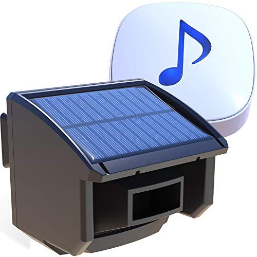 HTZSAFE Htzsafe Solar Driveway Alarm System-1/4 Mile Long Transmission Range-Solar Powered No Need Replace Batteries-Outdoor Weatherproof Motion Sensor&Detector Diy Security Alert System