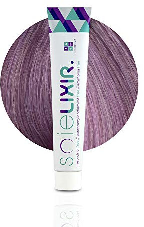 Soielixir Tinta Permanente per Capelli in crema SENZA Resorcina, Parafenilendiammina e Ammoniaca 93 Colori - 100 ml - (Solo Tubo Colore - Viola Chiaro Pastello)