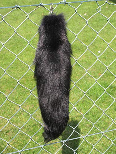 Felltrade Echter Tierschwanz Fuchsschwanz Schlüsselanhänger Keyring Anhänger 45 cm (schwarz)