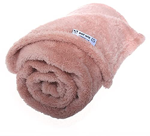 Pet Wiz Couverture Polaire Douce et Moelleuse pour Chats et Chiens | Jeté Chaud pour Animal de Compagnie, Lavable en Machine, Couverture de lit et Voyage | Protège Les Meubles | Rose, Taille L, 100 x