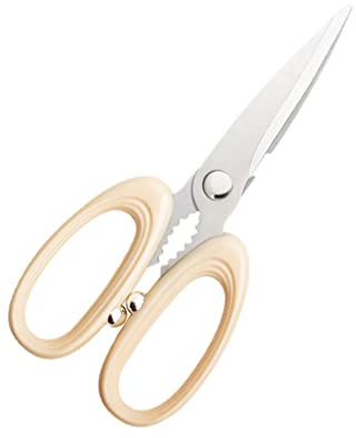 HOMSFOU Schere Beige Küchenschere Küchenschere Barbecue Scissor Beige Kitchen Lebensmittel Scher Geflügel Meeresfrüchte ?uterschneider für Fleischspiel Hühnerknochen Scharfe