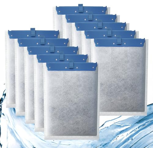 Pryitier 10 Pack Filter Cartridge for Whisper Bio-Bag Filters, Large Aquarium Replacement Filter Cartridges for Whisper Filters 20i,40i/IQ20,30,45,60/PF20,30,40,60 and ReptoFilter