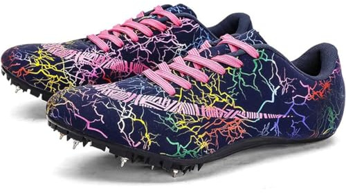 khUkHU Zapatillas De Clavos Atletismo con 8 Clavos Unisex Spikes Atletismo para Pista Hombres Y Mujeres Transpirable y Ligero Antideslizantes Atletismo para Velocidad Sprint