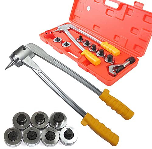 Rohr Expander,Manuelle Rohrexpander Rohraufweiter,10-28Mm Rohraufweiter Satz Rohrweiter Rohraufweiter Aufweitzange Rohrexpander Mit 7 Aufweitköpfe Für Kupfer Aluminium Und Andere Weichmetalle